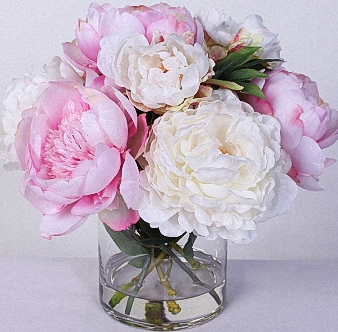 Pink & white, a two tone Peony bouquet